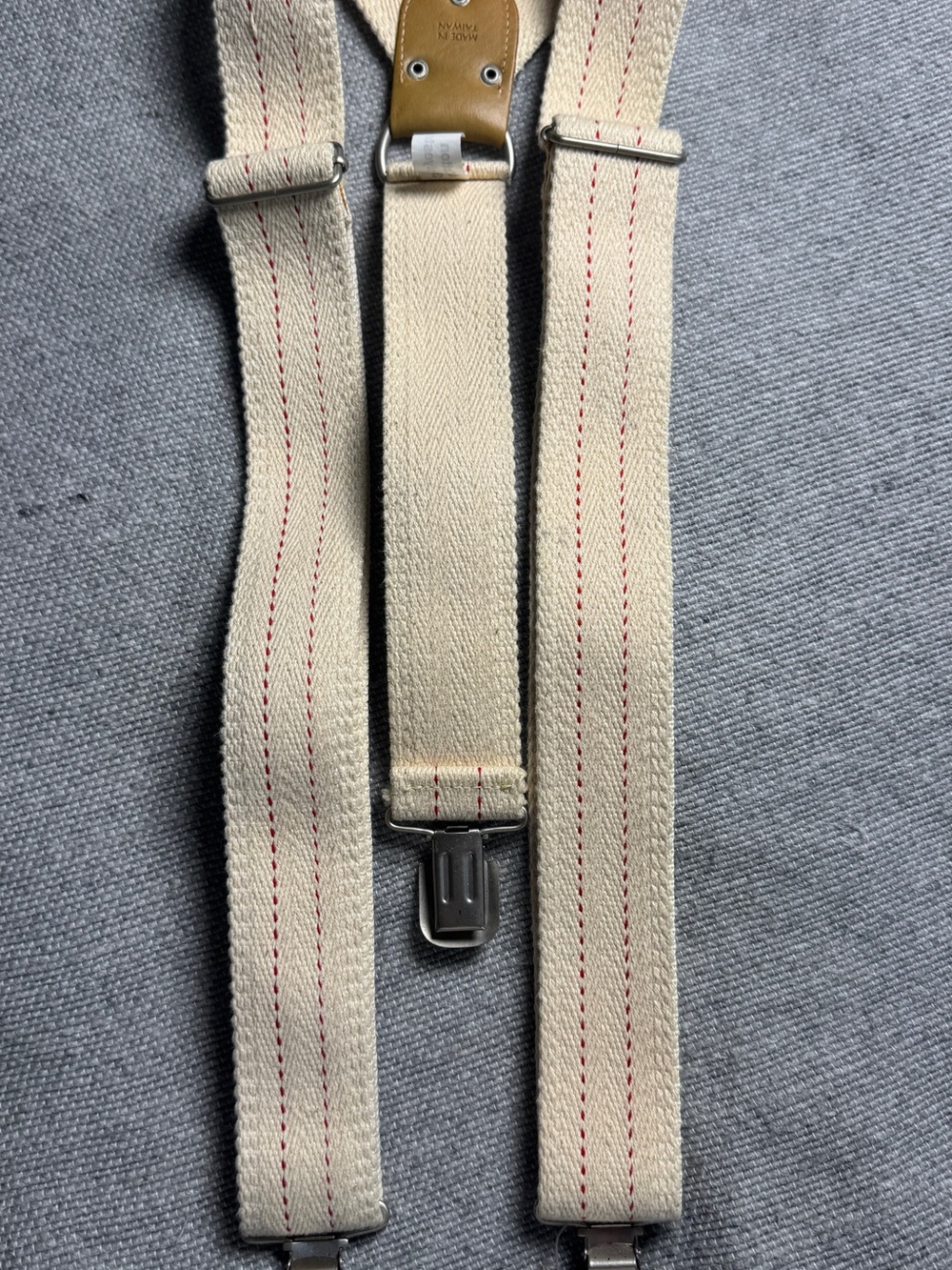 Gap Beige Suspenders with Red Stitching